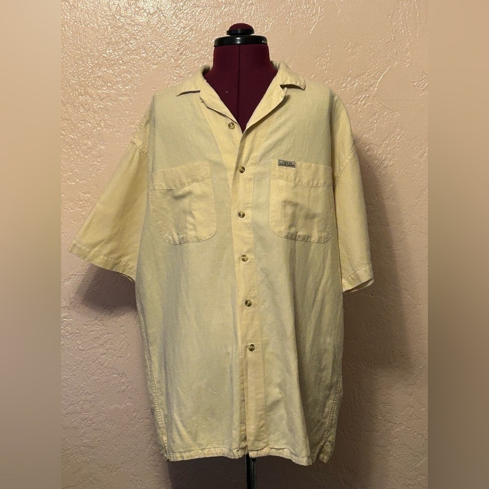 Ralph Lauren Chaps Cream Linen-Cotton Shirt